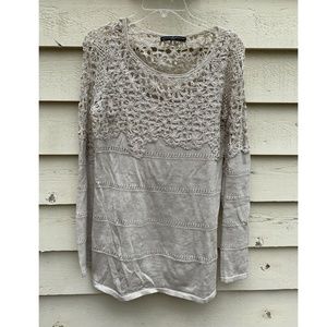 PERUVIAN CONNECTION Tan Sweater, Size M